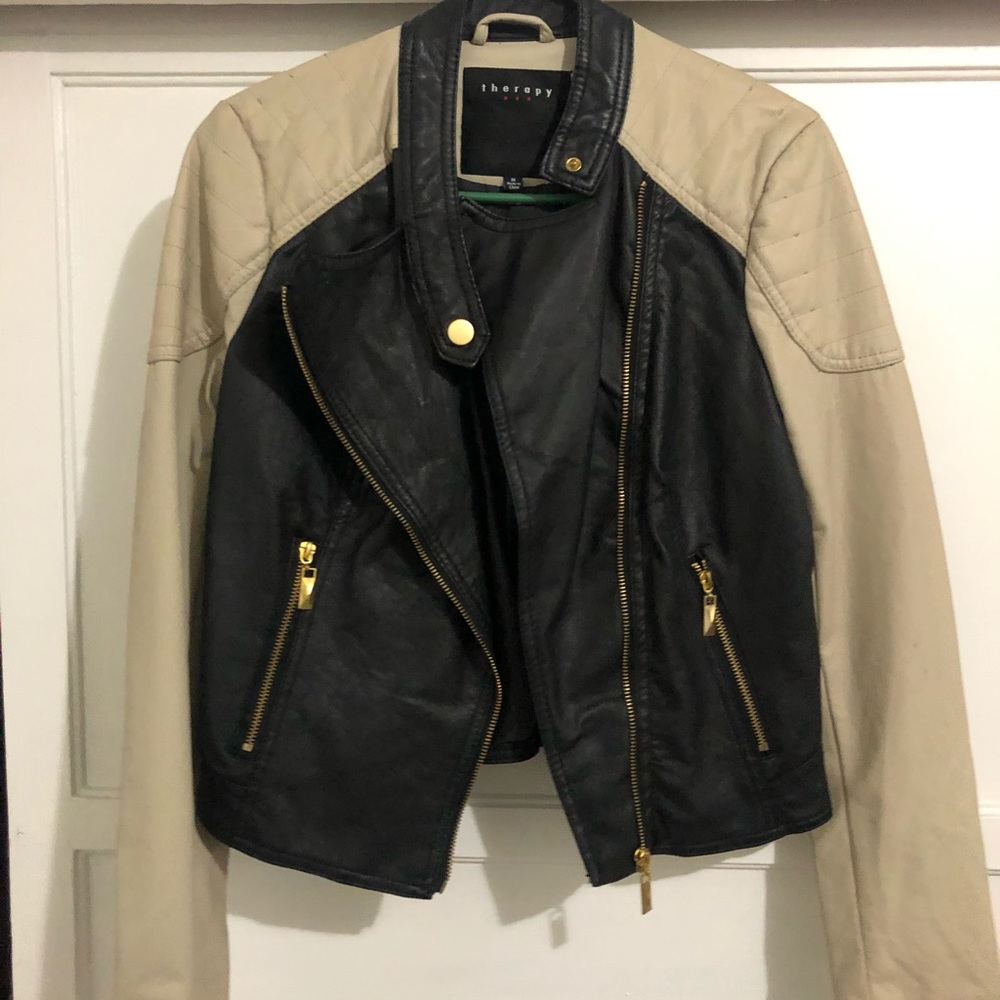 Black beige jacket